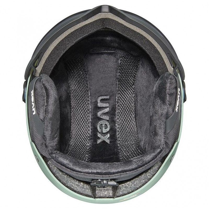 Casco de esquí UVEX Wanted Visor, 58-61 cm (L), verde