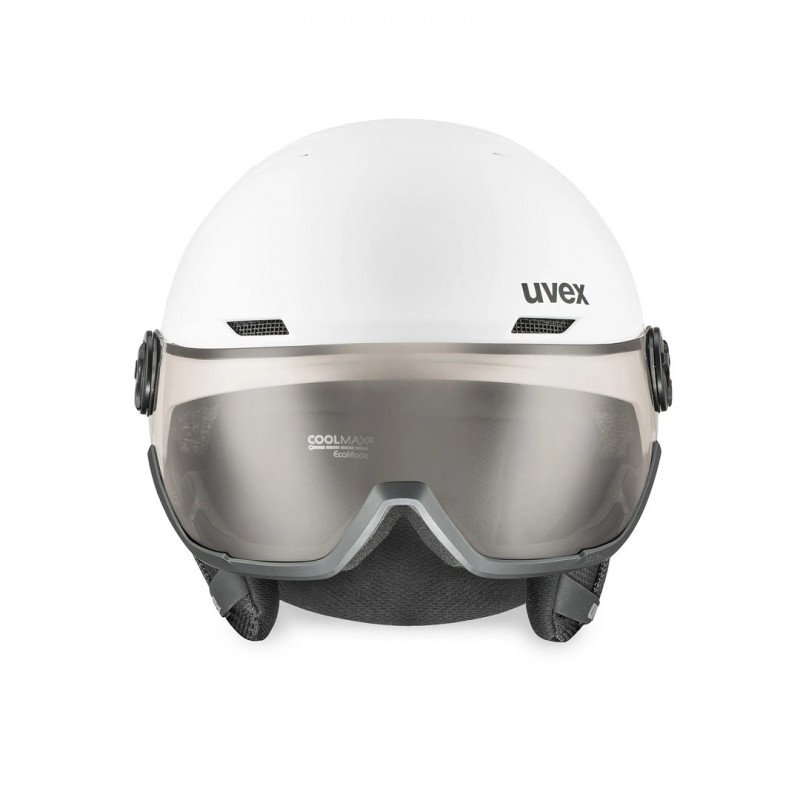Casco de esquí UVEX Wanted Visor pro V, blanco mate