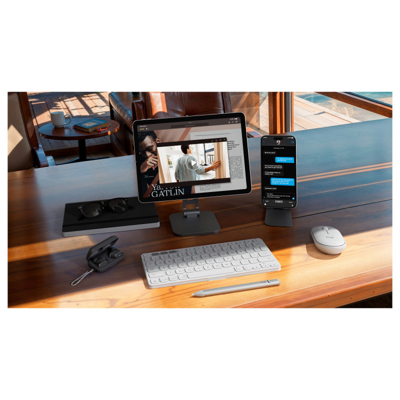 Teclado Logitech Keys-To-Go 2 para iPad (920-013009), gris claro, distribución suiza