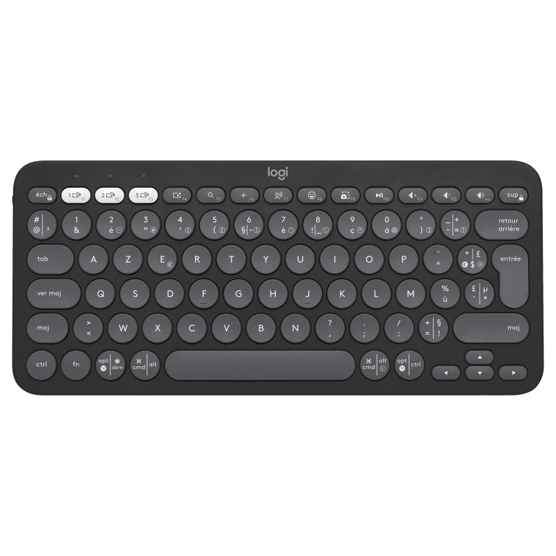 Teclado Bluetooth Logitech Pebble Keys 2 K380s (920-011803), grafito, distribución francesa