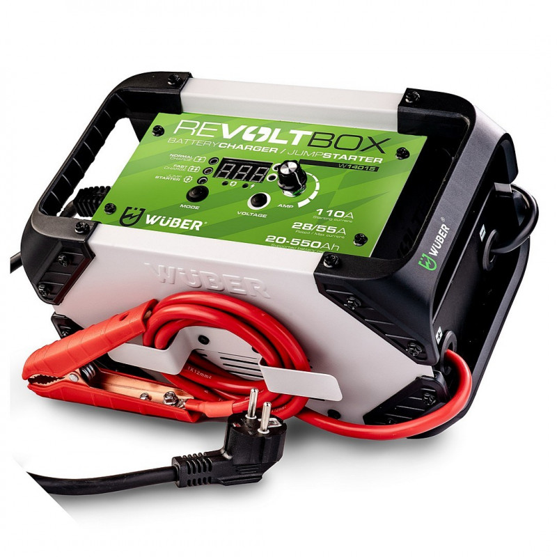 Cargador automático de batería de coche Wuber W14015 con arranque asistido, 110 A