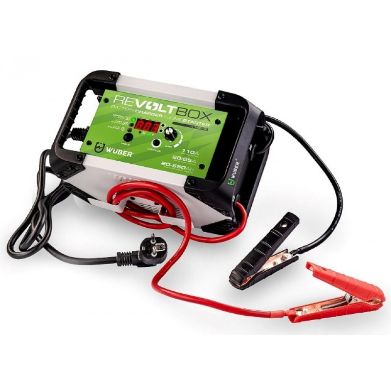 Cargador automático de batería de coche Wuber W14015 con arranque asistido, 110 A