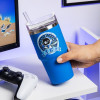 Taza de viaje Paladone PP15504AB Astro Bot, 600 ml, azul
