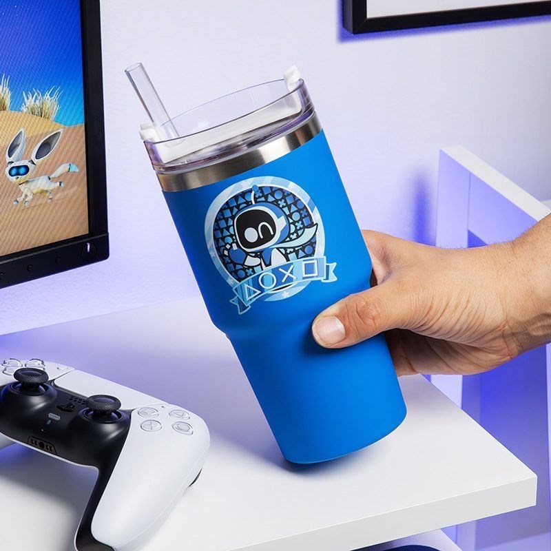 Taza de viaje Paladone PP15504AB Astro Bot, 600 ml, azul
