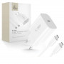 Cargador de pared Tech-Protect NC20W de 1 puerto USB-C PD20W con cable USB-C / USB-C, blanco
