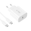 Cargador de pared Tech-Protect NC20W de 1 puerto USB-C PD20W con cable USB-C / USB-C, blanco