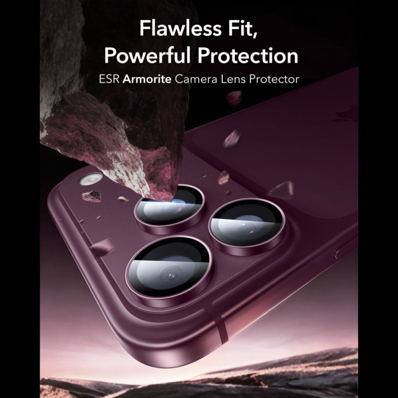 Protector de cámara ESR Armorite para Apple iPhone 18 Pro / 18 Pro Max, granate