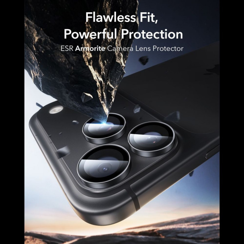 Protector de cámara ESR Armorite para Apple iPhone 18 Pro / 18 Pro Max, negro