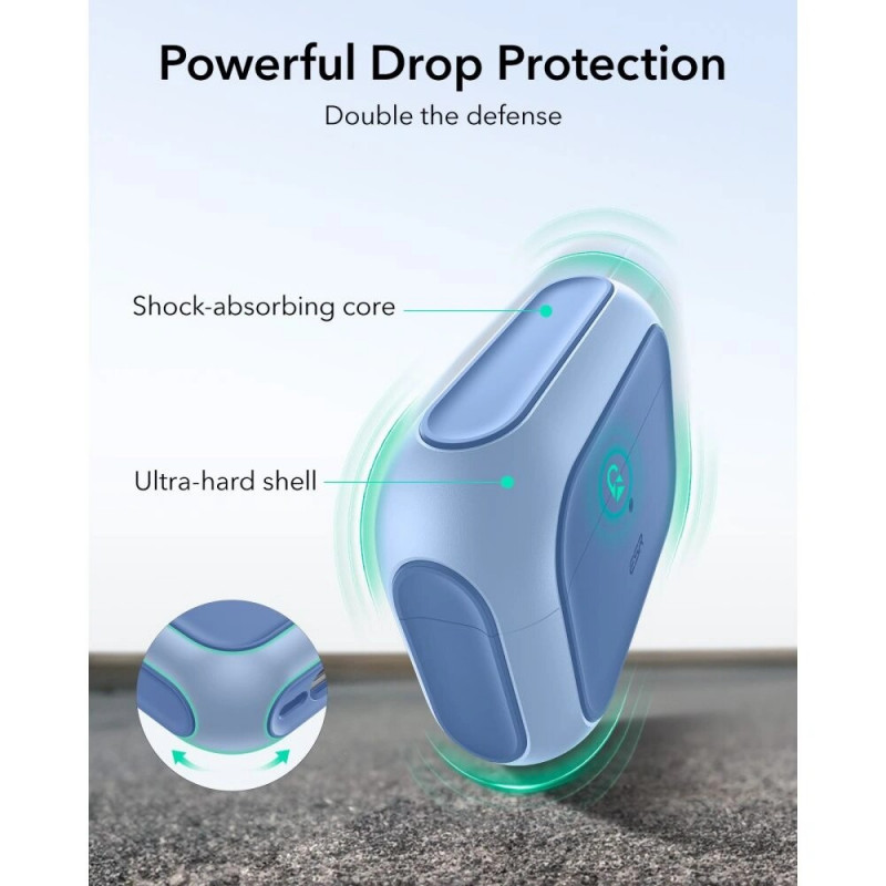Funda MagSafe ESR Orbit HaloLock para Apple AirPods Pro 3, azul empolvado