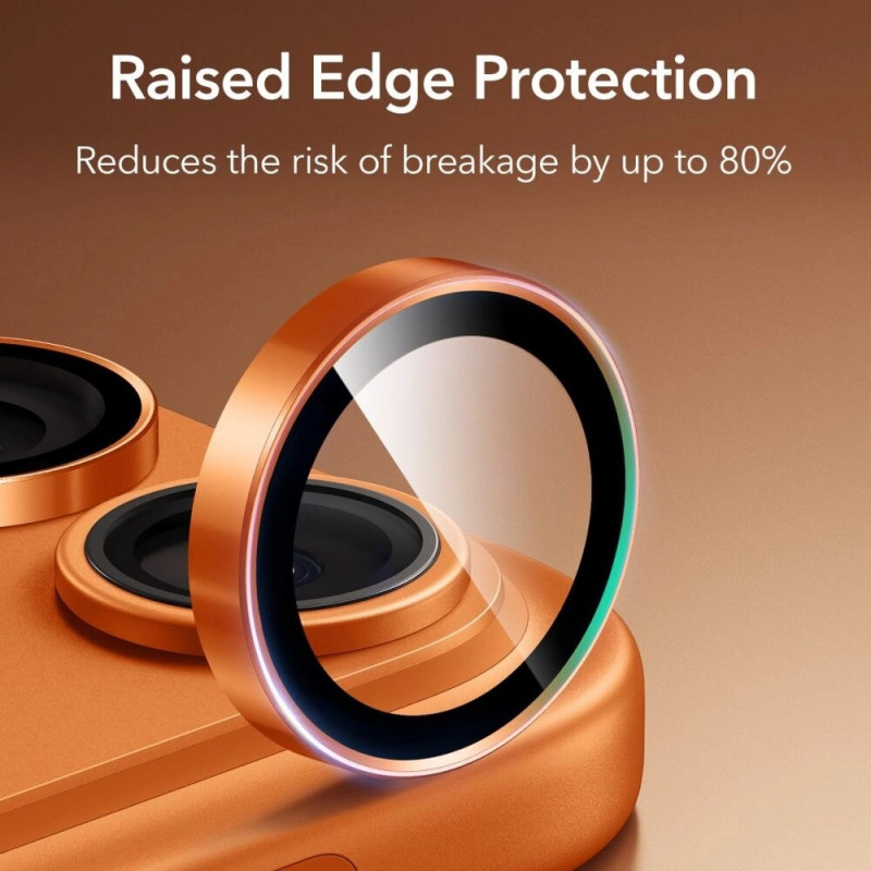 Protector de cámara ESR Armorite para Apple iPhone 14 Pro / Max / 15 Pro / Max / 16 Pro / Max / 17 Pro / Max, naranja