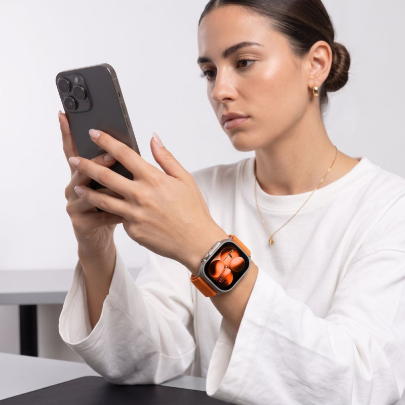 Correa para reloj Tech-Protect Nylonloop Apple Watch 8 / 9 / 10 / 11 / 12 / SE / Ultra 44/45/46/49 mm, naranja