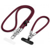 Conjunto de cordón para teléfono Tech-Protect C10S Rope para bandolera y muñeca, granate/titanio