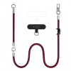 Conjunto de cordón para teléfono Tech-Protect C10S Rope para bandolera y muñeca, granate/titanio