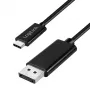 Cable LogiLink CUA0120 USB 3.2 Gen2 Type-C, C/M a DP/M, bidireccional, 8K/60 Hz, metal, negro, 1,8 m