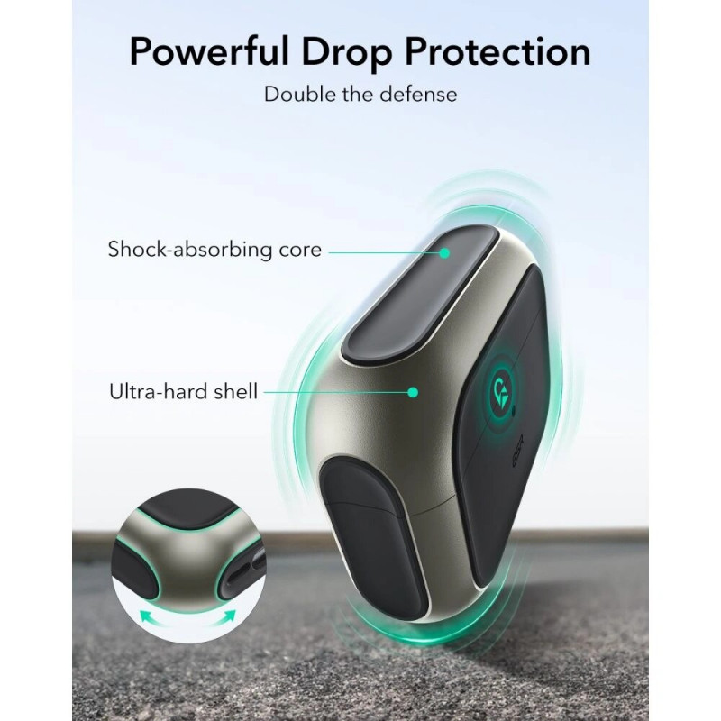 Funda ESR Orbit HaloLock MagSafe para Apple AirPods Pro 3, titanio