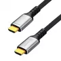 Cable HDMI LogiLink CH0120, A/M a A/M, 8K/60 Hz, 48 Gbps, metal, nailon, negro/gris, 0,5 m