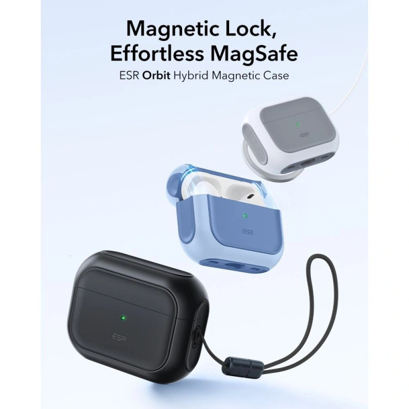 Funda MagSafe ESR Orbit HaloLock para Apple AirPods Pro 3, negra