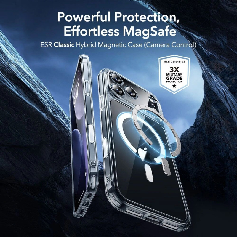 Funda ESR Classic Hybrid MagSafe con cristal templado para Apple iPhone 17 Pro Max, transparente