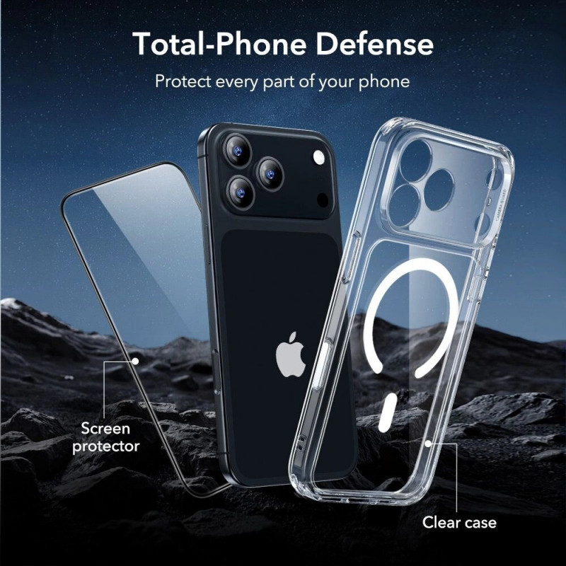 Funda ESR Classic Hybrid MagSafe con cristal templado para Apple iPhone 17 Pro Max, transparente