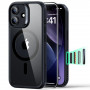 Funda ESR Classic Hybrid MagSafe con cristal templado para Apple iPhone 17, transparente/negro