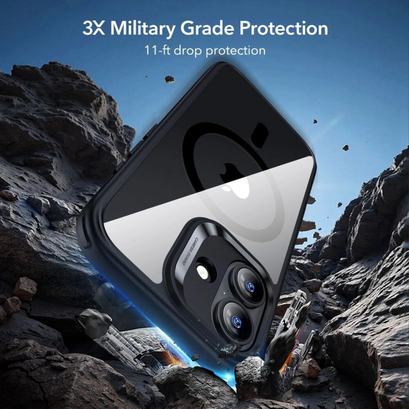 Funda ESR Classic Hybrid MagSafe con cristal templado para Apple iPhone 17, transparente/negro