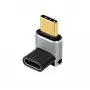 Adaptador USB 4 Type-C LogiLink AU0063 90° U/D, C/M a C/F, 40 Gbps, 240W, 8K/60 Hz, metal, plateado