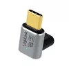 Adaptador USB 4 Type-C LogiLink AU0063 90° U/D, C/M a C/F, 40 Gbps, 240W, 8K/60 Hz, metal, plateado