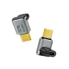 Adaptador USB 4 Type-C LogiLink AU0063 90° U/D, C/M a C/F, 40 Gbps, 240W, 8K/60 Hz, metal, plateado