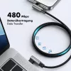 Cable USB 2.0 Type-C LogiLink CU0462, C/M 90° a C/M 90°, 480 Mbps, 100 W, metal, plateado/negro, 2 m
