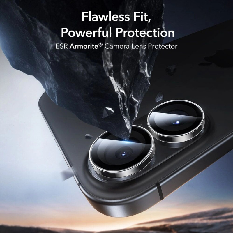 Protector de cámara ESR Armorite para Apple iPhone 16 / 16 Plus / 17, transparente (ESR930)