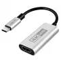 Adaptador USB 3.2 Gen1 Type-C LogiLink CUA0115, C/M a HDMI-A/F, 4K/60 Hz, metal, negro/plateado, 0,15 m