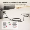 Cable USB 3.2 Gen2 Type-C Logilink CUA0131, C/M a DP/M, 8K/60 Hz, nailon, metal, negro, 2 m