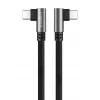 Cable USB 2.0 Type-C LogiLink CU0463, C/M 90° a C/M 90°, 480 Mbps, 100 W, metal, plateado/negro, 3 m