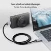 Cable USB 3.2 Gen1 Type-C Logilink CU0198, C/M a Micro-USB/M, 5 Gbps, nailon, metal, negro/plateado, 1 m