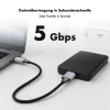 Cable USB 3.2 Gen1 Type-C Logilink CU0199, C/M a Micro-USB/M, 5 Gbps, nailon, metal, negro/plateado, 2 m