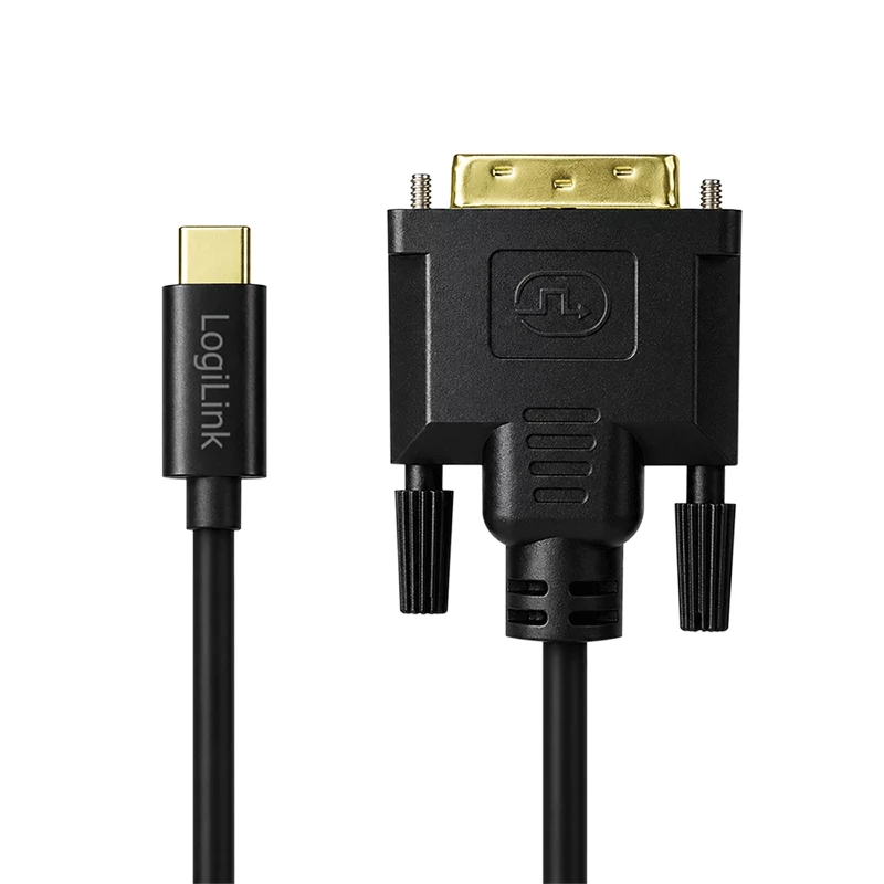 Cable Logilink UA0473 USB 3.2 Gen1 Type-C, C/M a DVI-D/M, 1080p/60 Hz, negro, 1,8 m