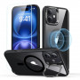 Funda ESR Classic Hybrid Kickstand HaloLock MagSafe con cristal templado para Apple iPhone 16 Plus, transparente/negra