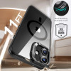 Funda ESR Classic Hybrid Kickstand HaloLock MagSafe con cristal templado para Apple iPhone 16 Plus, transparente/negra