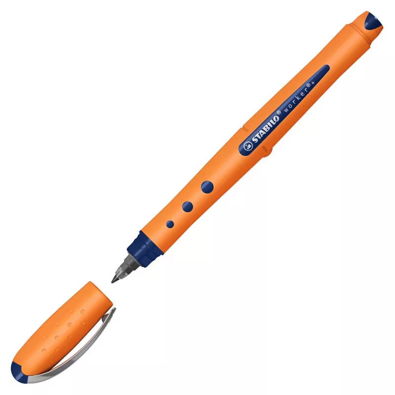 STABILO worker+ bolígrafo de punta rodante 2018/41, medio 0,5 mm, azul