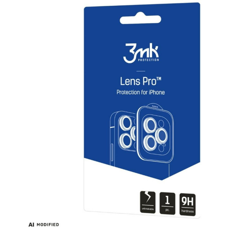 Protector de lentes de cámara 3MK Lens Protection Pro para Apple iPhone 18 Pro / 18 Pro Max, cristal templado, arcoíris