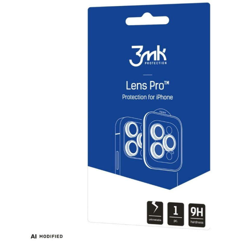 Protector de lentes para cámara 3MK Lens Protection Pro para Apple iPhone 18 Pro / 18 Pro Max, vidrio templado, granate