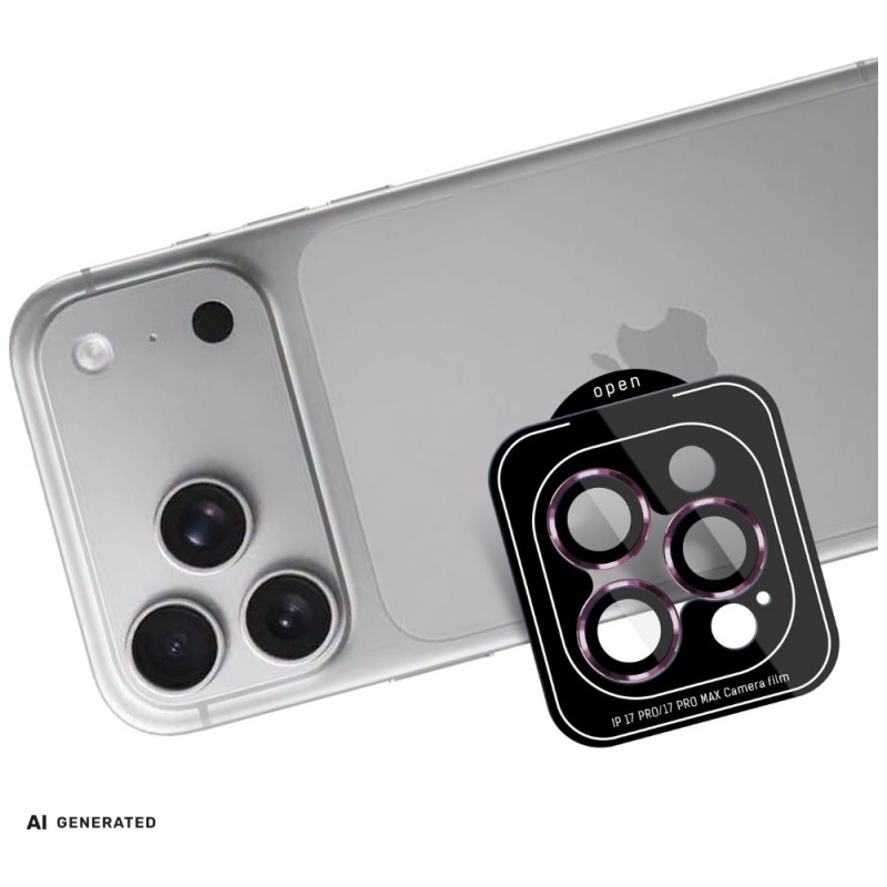 Protector de lentes para cámara 3MK Lens Protection Pro para Apple iPhone 18 Pro / 18 Pro Max, vidrio templado, granate