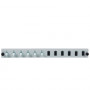 Panel frontal de fibra para montaje en rack EFB Elektronik SB-FP-6SC-S-OM4, 1U, gris, metal, 432 mm