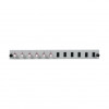 Panel frontal de fibra para montaje en rack EFB Elektronik SB-FP-6SC-S-OM4, 1U, gris, metal, 432 mm