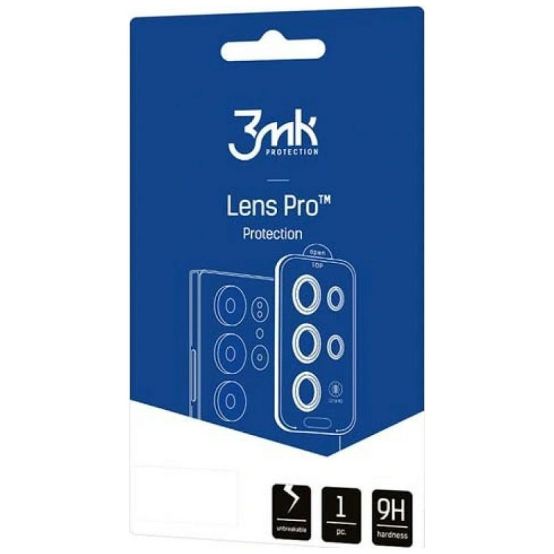 Protector de lente de cámara 3MK Lens Protection Pro para Samsung Galaxy Z Flip 8, negro