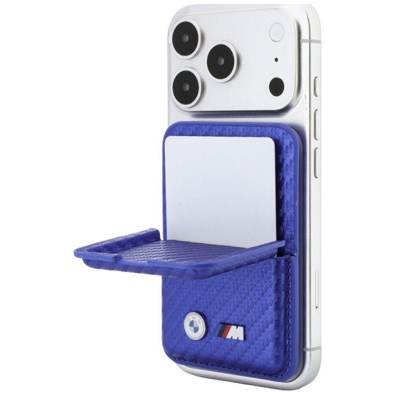 Cartera MagSafe BMW M Carbon Metal Logos, azul