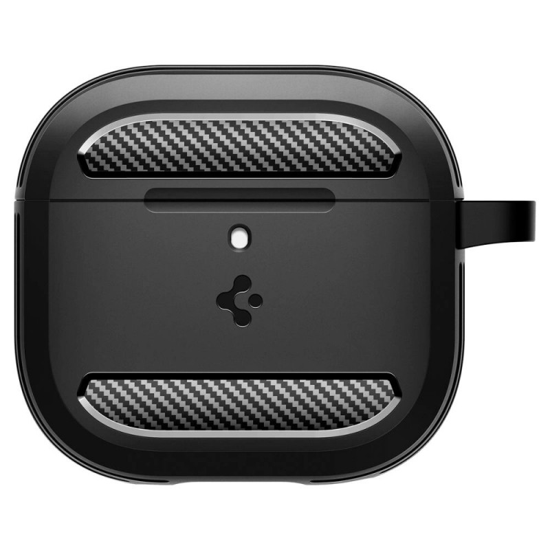 Funda Rugged Armor Spigen para Apple AirPods 4, negro mate