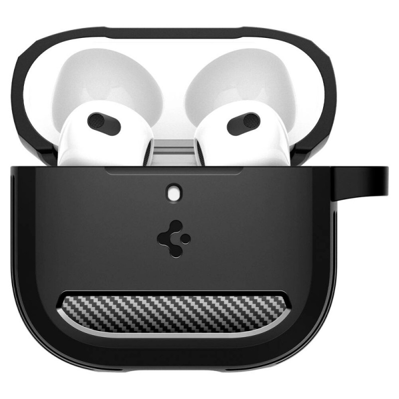 Funda Rugged Armor Spigen para Apple AirPods 4, negro mate