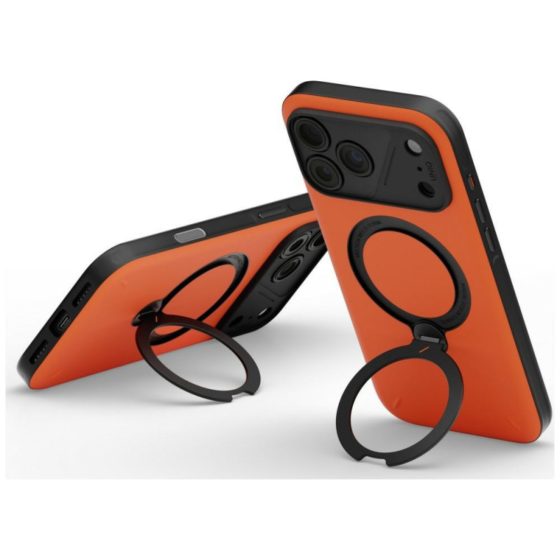 Funda UNIQ Elix para Apple iPhone 18 Pro Max / 17 Pro Max, soporte giratorio 360, naranja