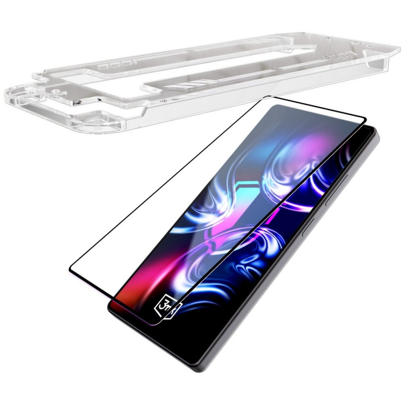 Protector de vidrio templado 3MK HardGlass Max con aplicador para Samsung Galaxy S26+, negro